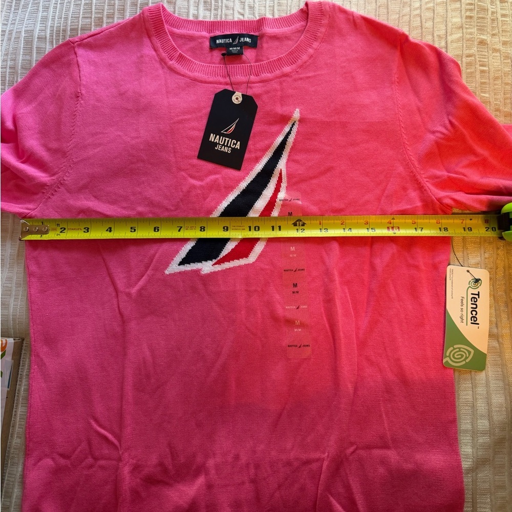 Nautica Women’s Crewneck Pullover Sweater,‎ Pink, Size Medium, NWT - Picture 3 of 6